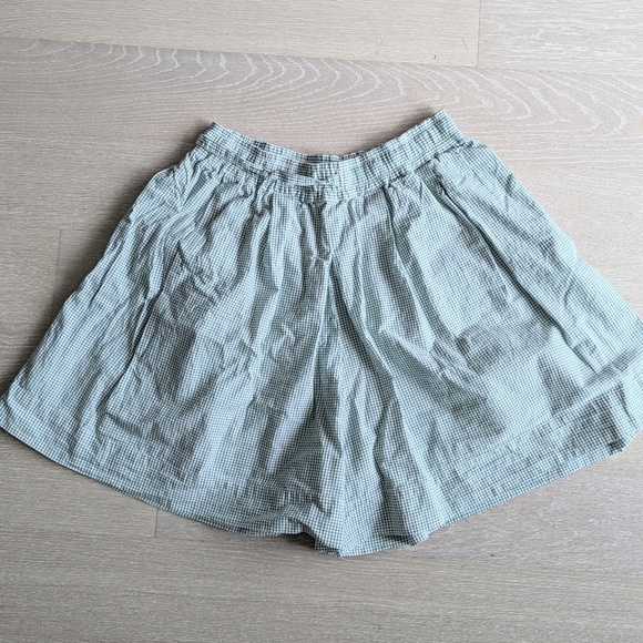 Kowtow certified organic cotton white green checkered shorts size - Picture 9 of 9